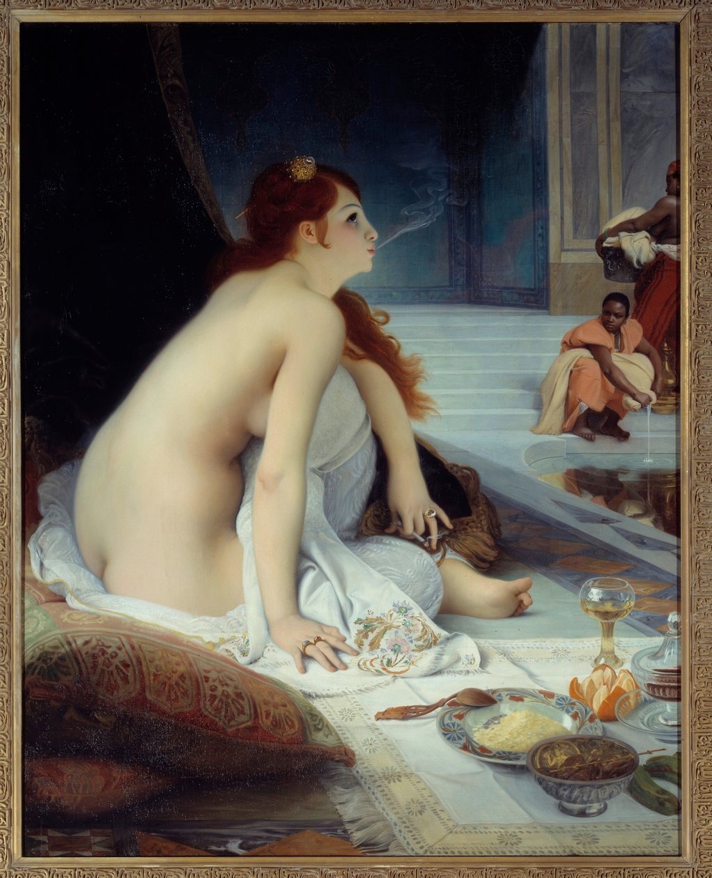Orientalisme: ""Den hvide slave"" Maleri af Jean Jules Antoine Lecomte du Nouy (1842-1923) 1888 Søn. 1,46x1,18 m Nantes, Museum of Fine Arts - Orientalism: “” Den hvide slave”””. Maleri af Jean Jules Antoine Lecomte du Nouy (1842-1923) af Jean Jules Antoine Lecomte du Nouy