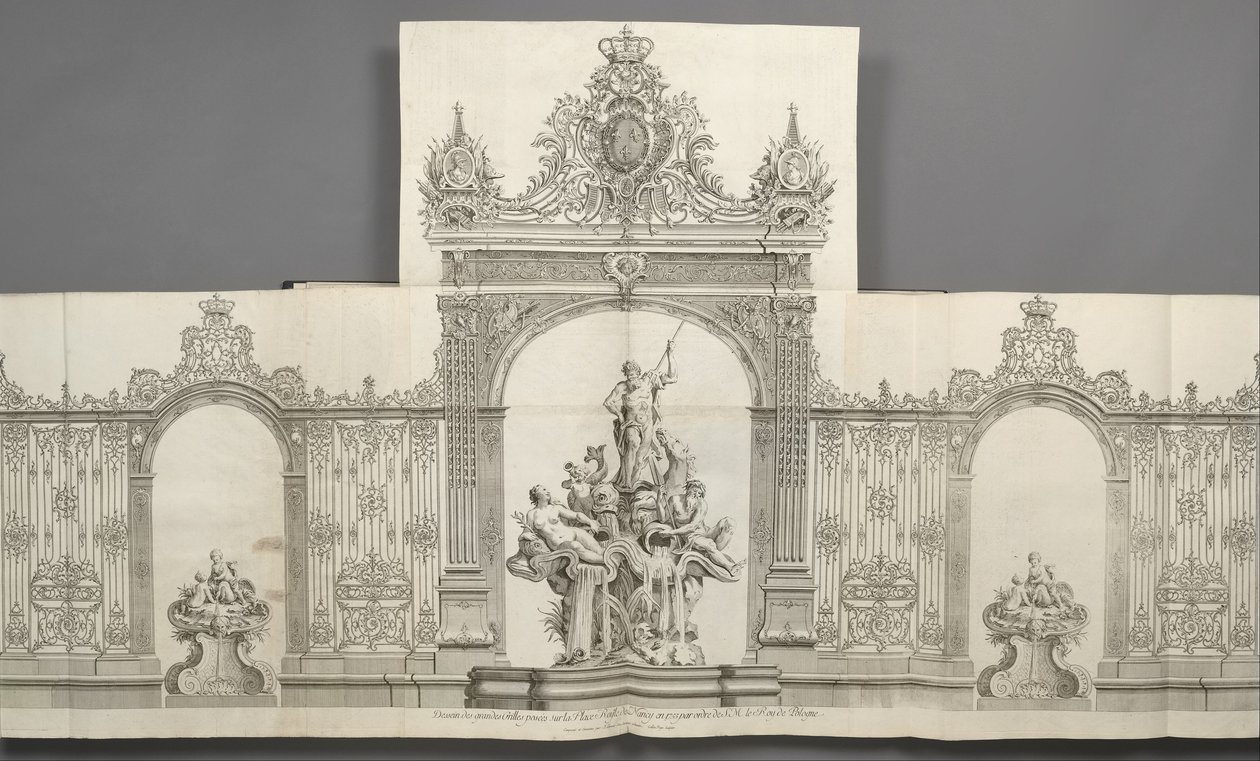 Design af Grandes Grilles placeret på Place Royale i Nancy i 1755 efter ordre fra S. M. le Roy de af Jean Lamour