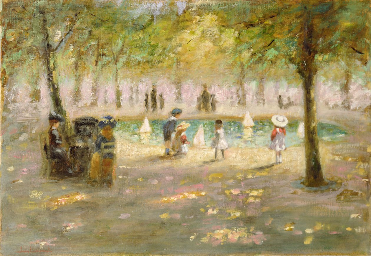 The Boating Pool (olie på lærred) af Jean Laurent