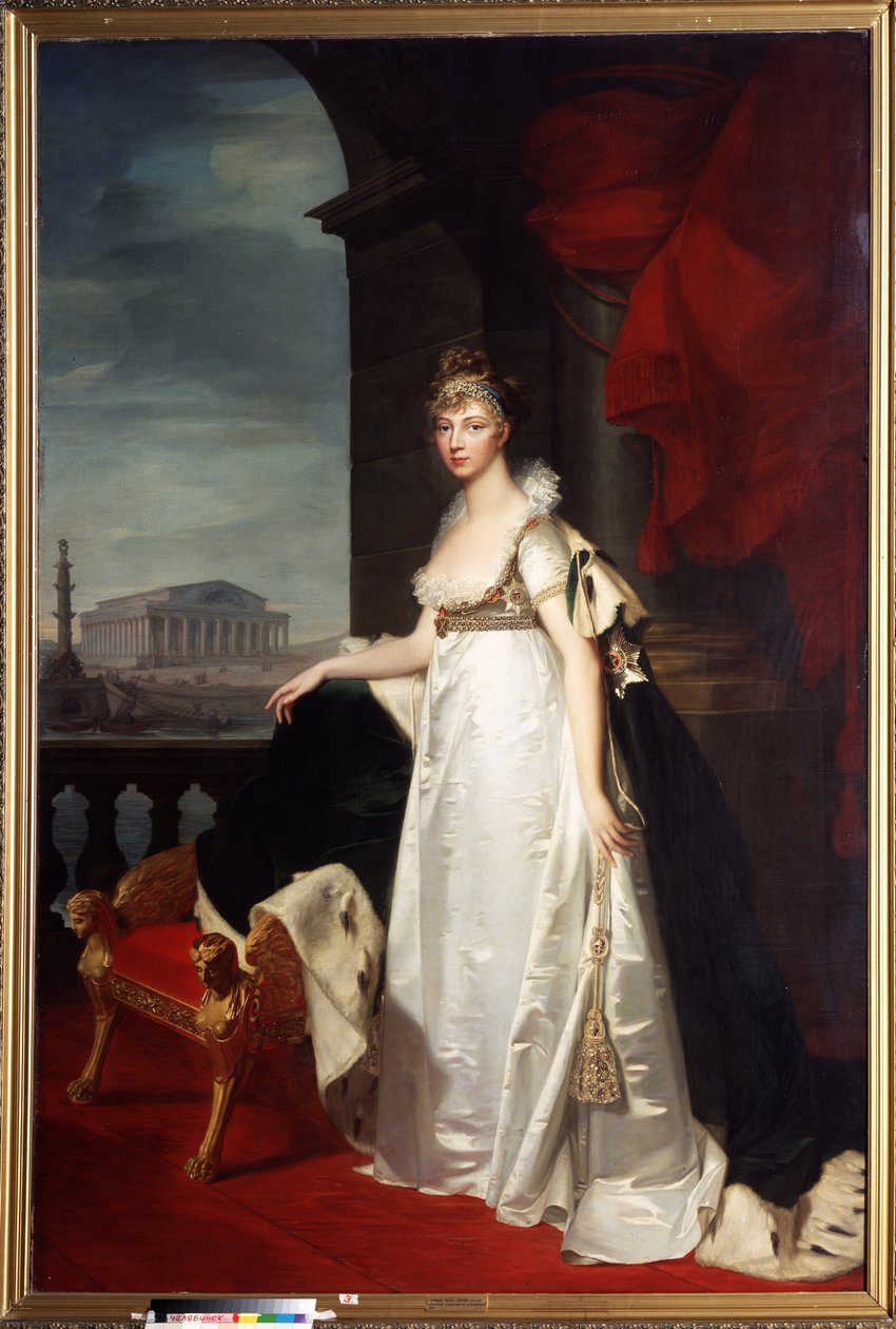 Portræt af kejserinde Elisabeth Alexeievna (Elizabeth Alexeievna, prinsesse Louise Augusta af Baden eller Baden af Jean Laurent Monnier