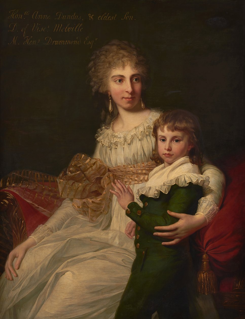 Portræt af Hon. Mrs Henry Drummond med sin søn, Henry (olie på lærred) af Jean Laurent Mosnier