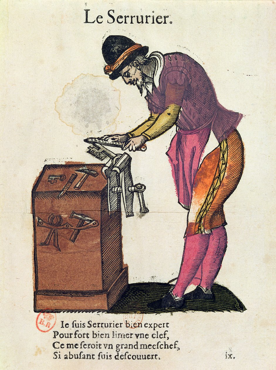 Låsesmeden (farvegravering) af Jean Leclerc