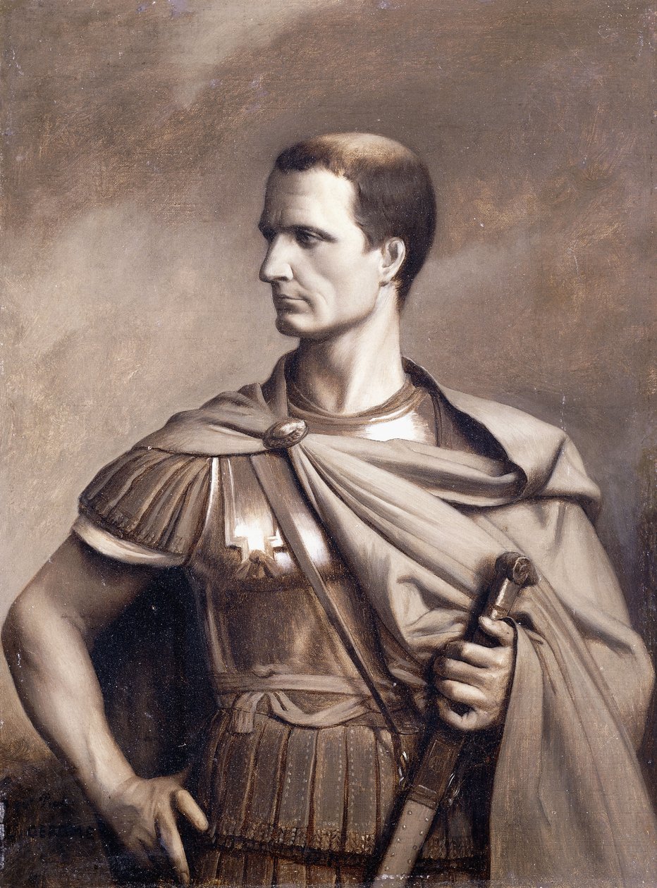 Et portræt af Julius Cæsar, halvlængde, af Jean Leon Gerome