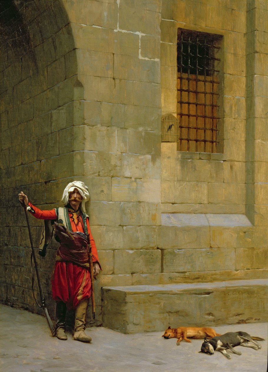 Arnaut og hunde af Jean Leon Gerome