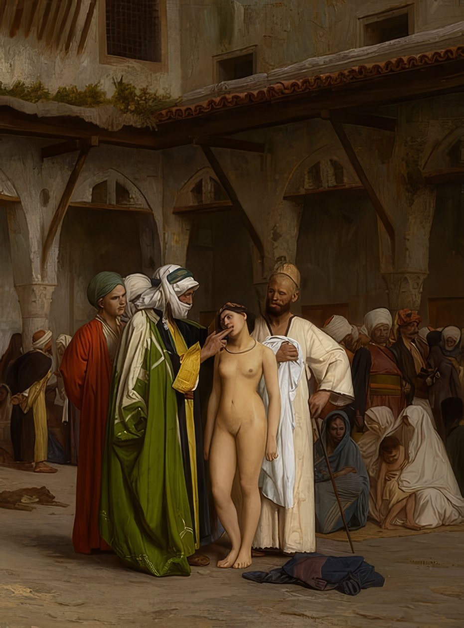Slavemarkedet. Ca. 1867 af Jean Leon Gerome