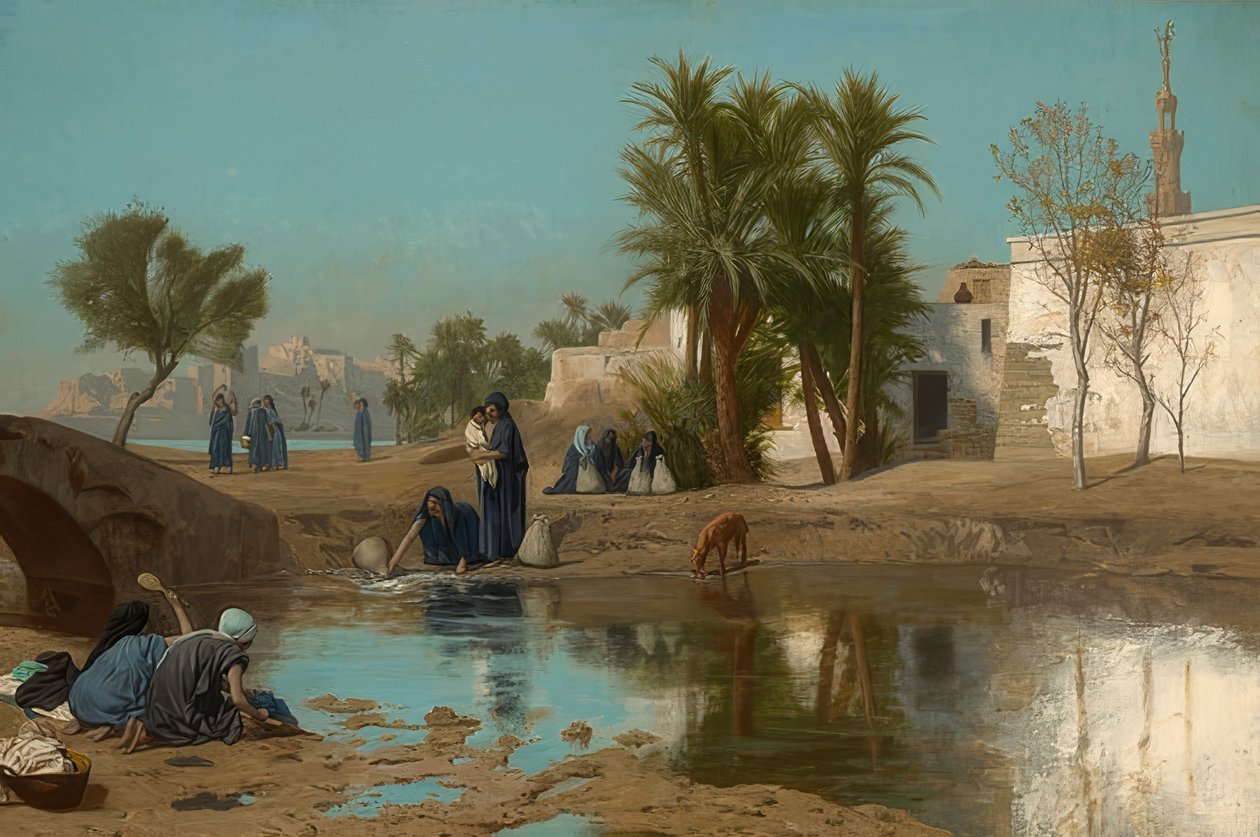 Fellachinnen, mens du trækker vand. Omkring 1873-75 af Jean Leon Gerome
