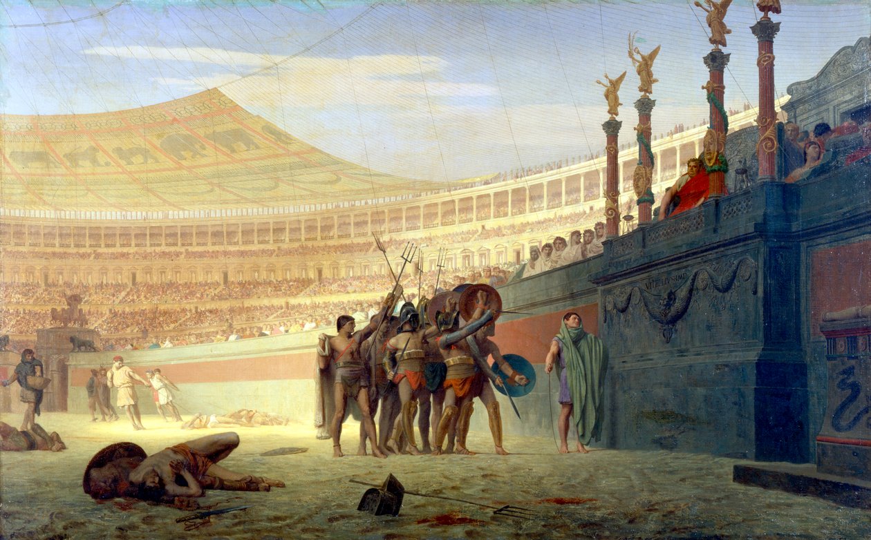 Hil Cæsar! Vi, der er ved at dø, hilser dig, 1800-tallet af Jean Leon Gerome