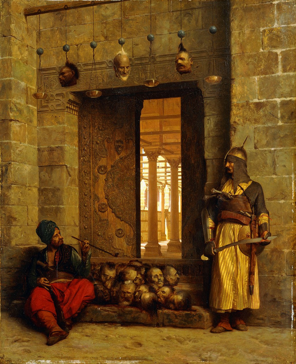 Ledere af oprørerne Beys ved moskeen-El Assaneyn, 1866 af Jean Leon Gerome