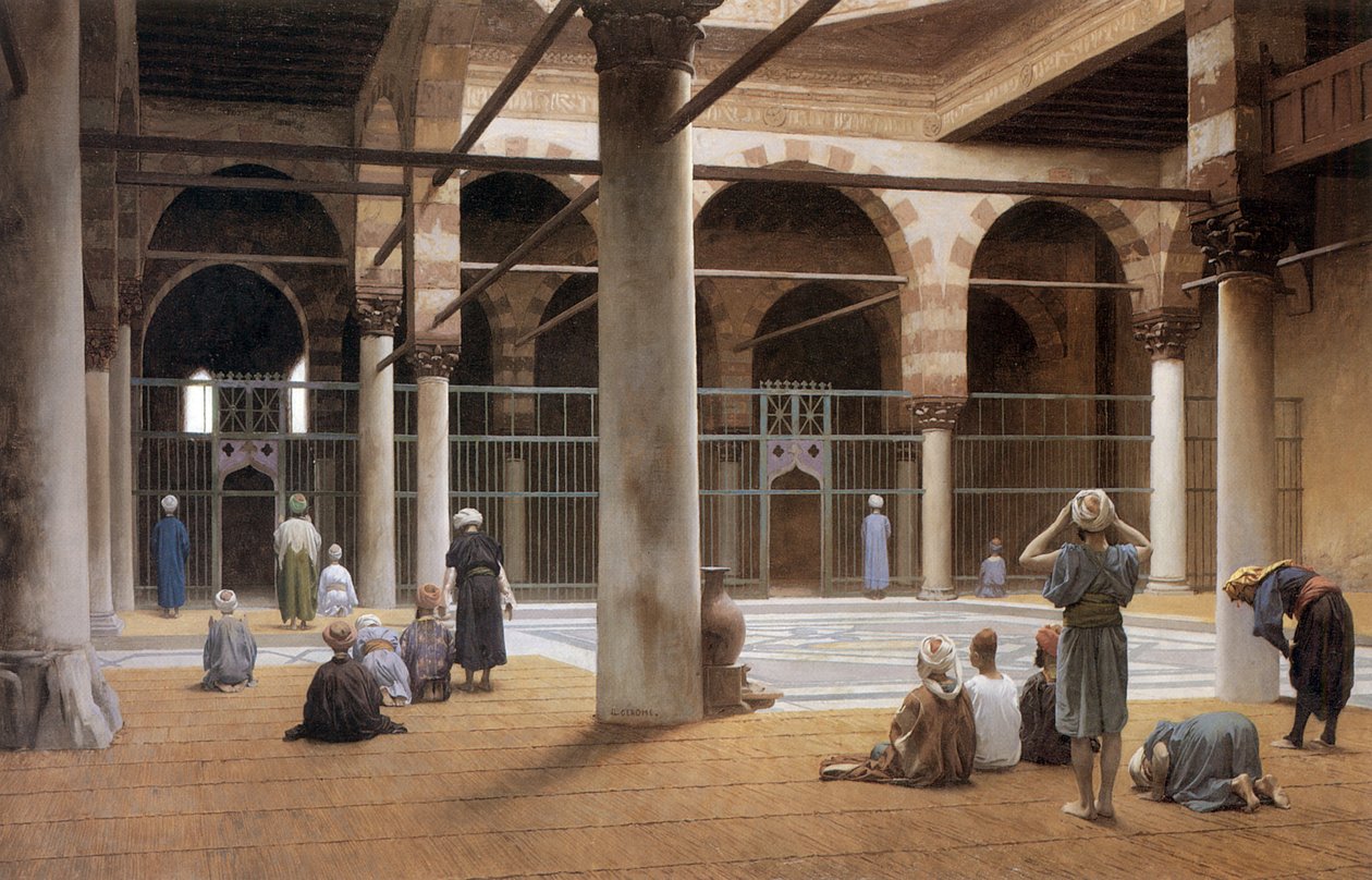 Interieur de mosquee en 1870 af Jean Leon Gerome mindesmærke kunstgalleri ved University of Rochester af Jean Leon Gerome