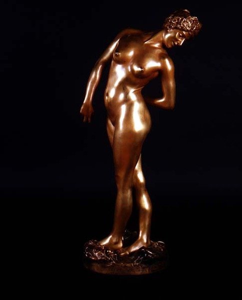 Nøgen figur (forgyldt bronze) af Jean Leon Gerome