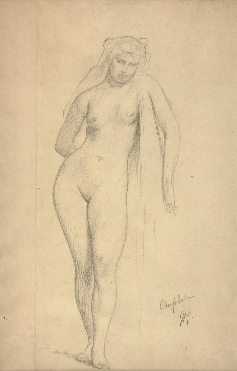 Omphale, ca. 1887 (grafit på papir) af Jean Leon Gerome