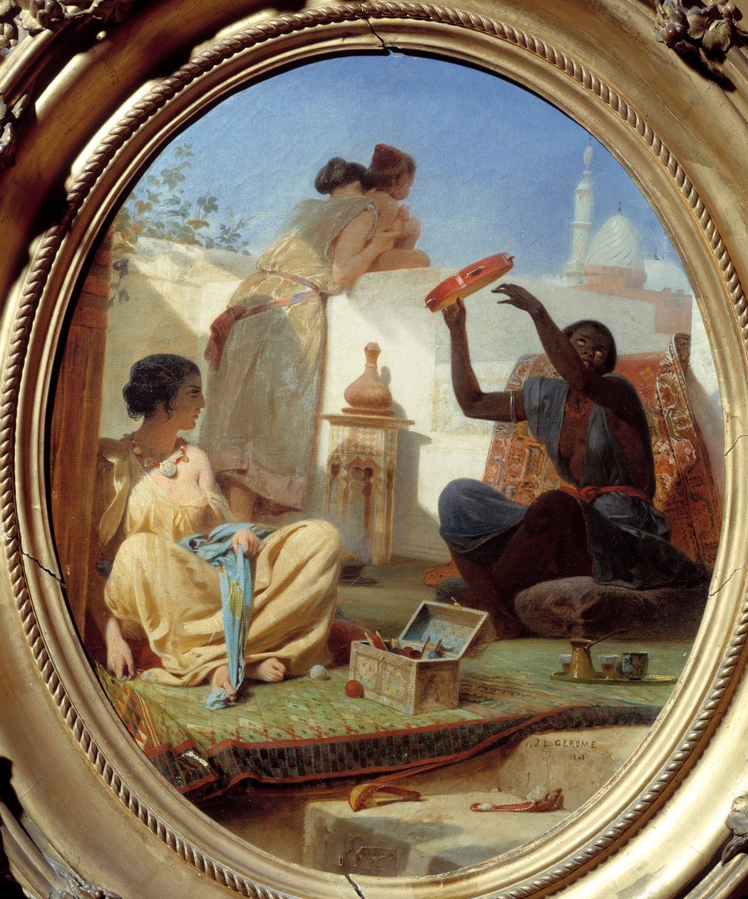 På terrassen. Maleri af Jean Leon Gerome (1824-1904) af Jean Leon Gerome