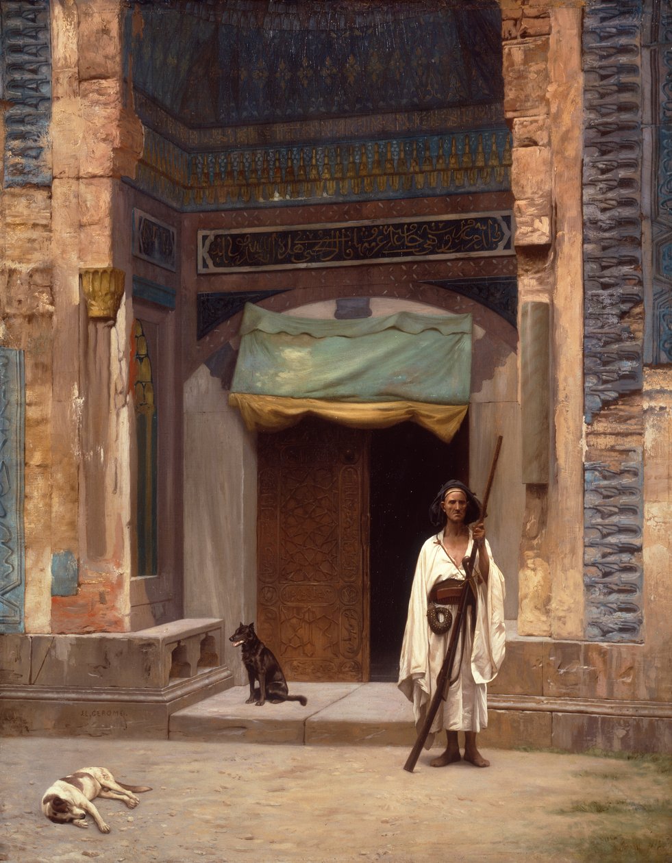Portal of the Green Mosque (olie på lærred) af Jean Leon Gerome