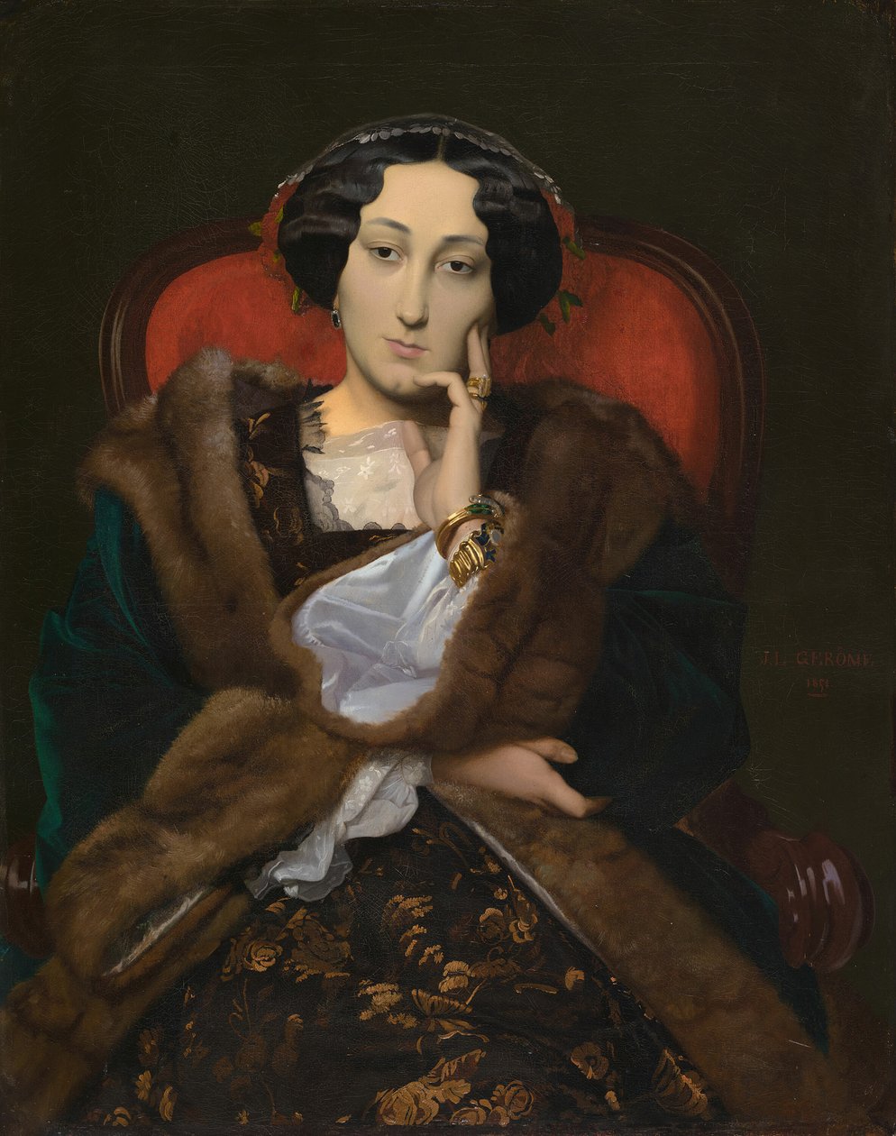 Portræt af en kvinde, 1851. af Jean Leon Gerome