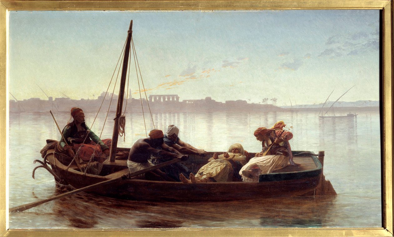 Fange En fange transporteres med båd af egyptiske sømænd på Nilen. Maleri af Jean Leon Gerome (1824-1904) 1861 søn. 0,45x0,78 m Nantes, Musee des Beaux Arts af Jean Leon Gerome
