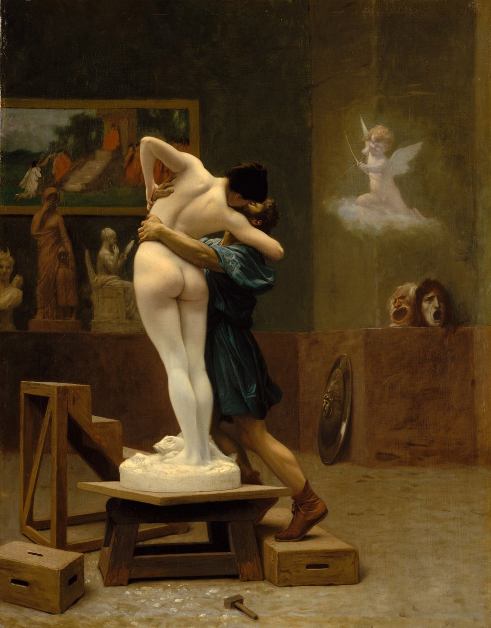 Pygmalion og Galatea, ca. 1890 (olie på lærred) af Jean Leon Gerome