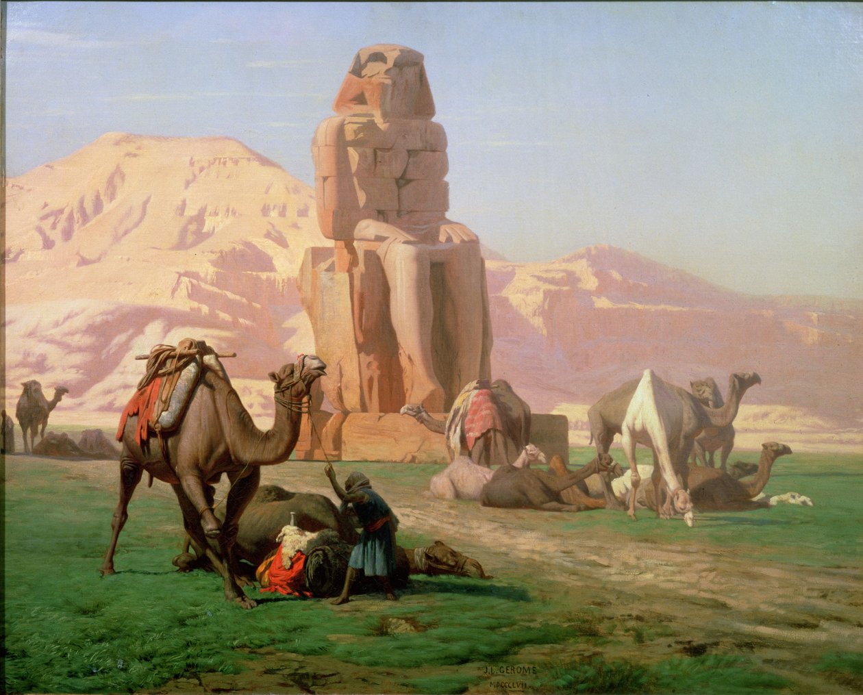 The Colossus of Memnon, 1857 af Jean Leon Gerome