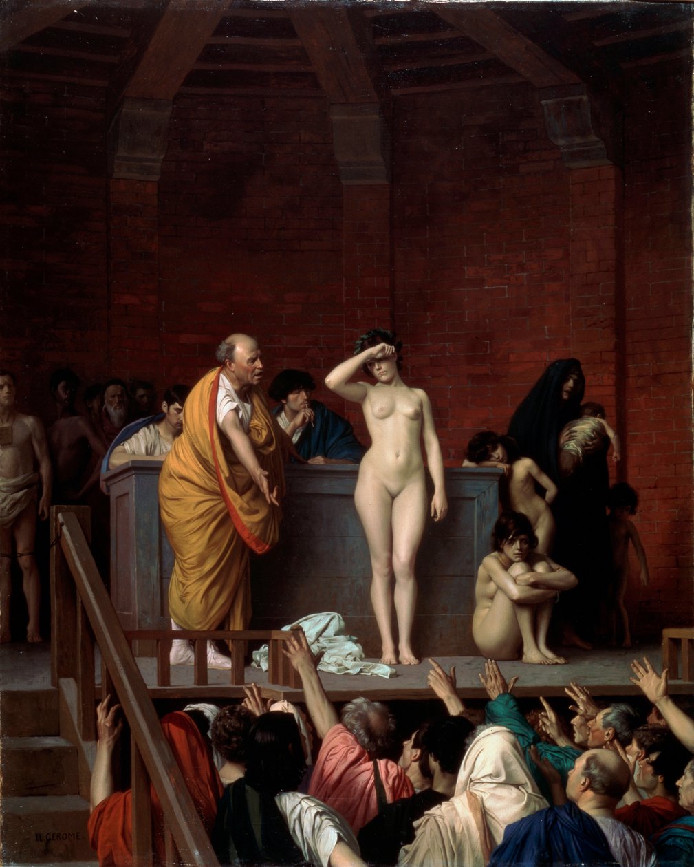 Slavemarkedet i Rom, c1883-c1884 af Jean Leon Gerome