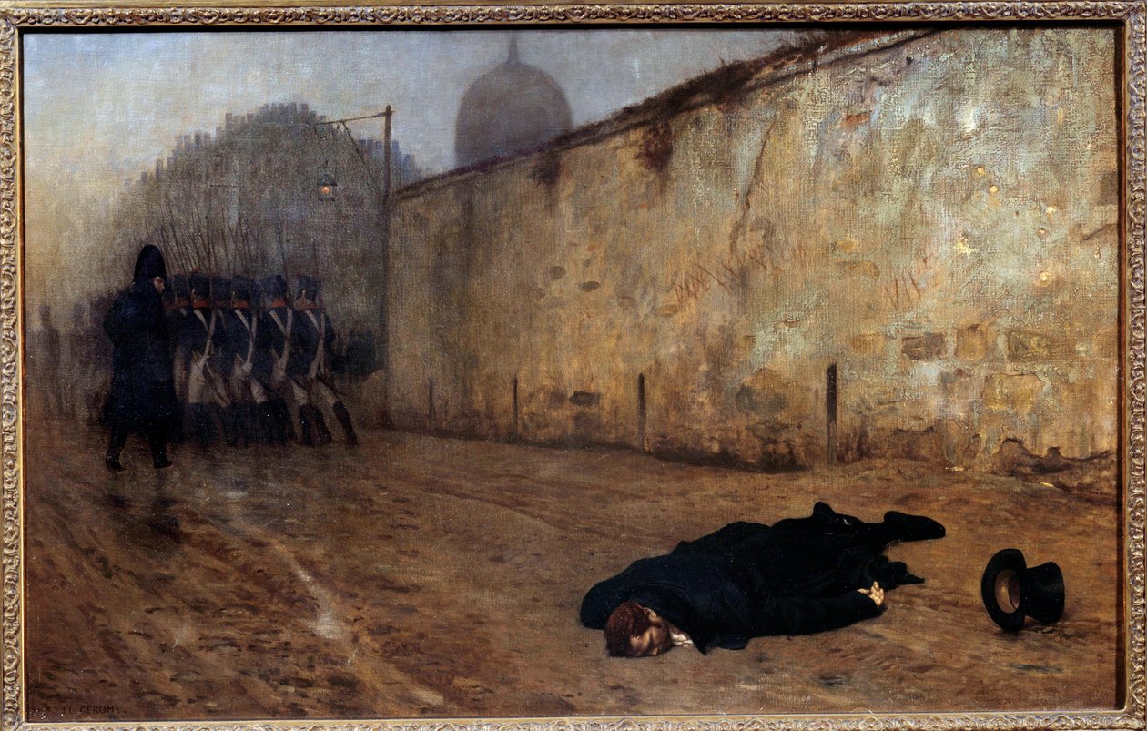 Henrettelsen af marekal Michel Ney (1769-1815) klokken ni om morgenen den 7. december af Jean Leon Gerome
