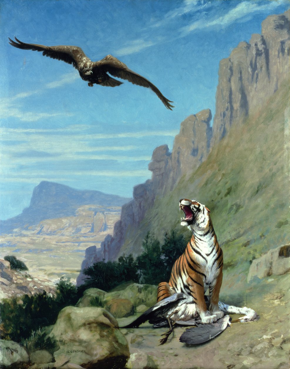 Tiger og Grib af Jean Leon Gerome