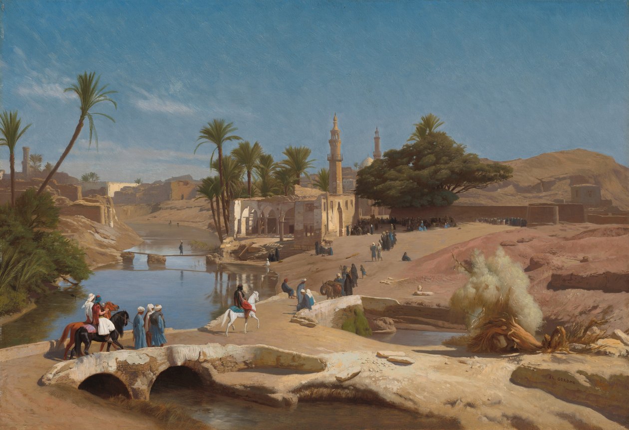 Udsigt over Medinet El-Fayoum af Jean Leon Gerome