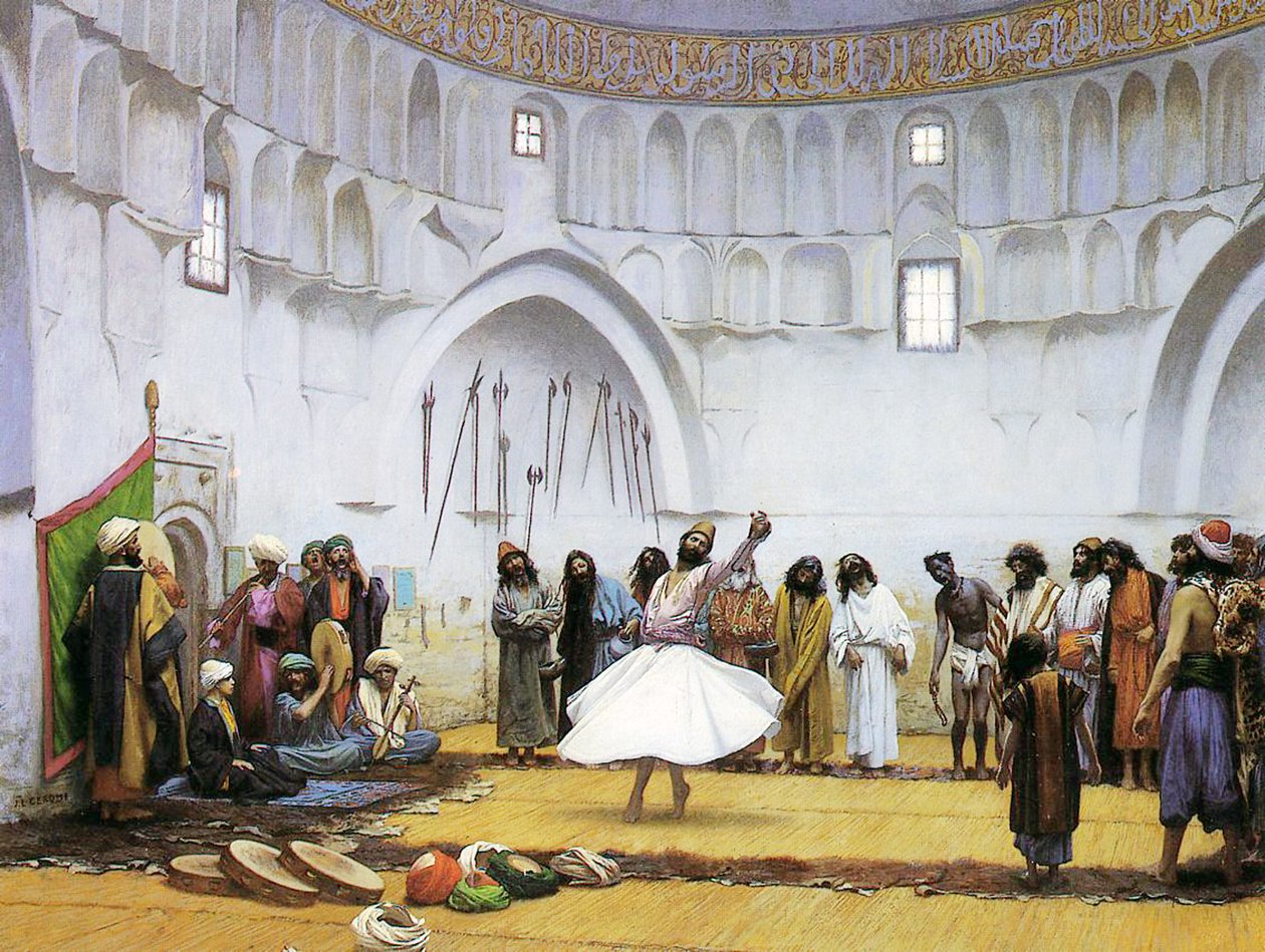 Hvirvlende dervisher, ca. 1895 (olie på lærred) af Jean Leon Gerome
