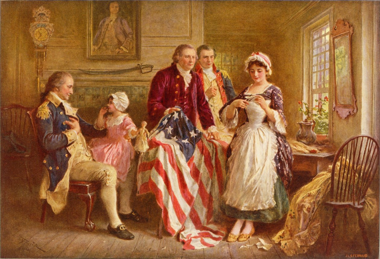 Betsy Ross 1777 af Jean Leon Gerome Ferris