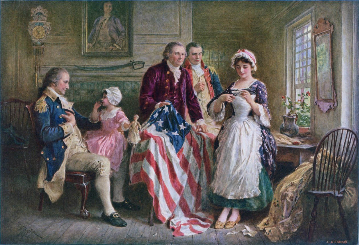 Betsy Ross 1777 af Jean Leon Gerome Ferris