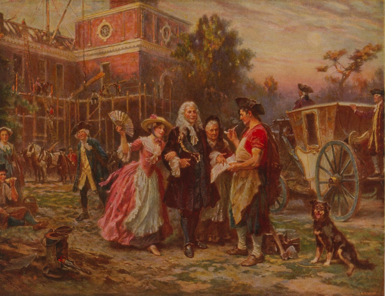 Opbygning af frihedens vugge, ca. 1930 af Jean Leon Gerome Ferris