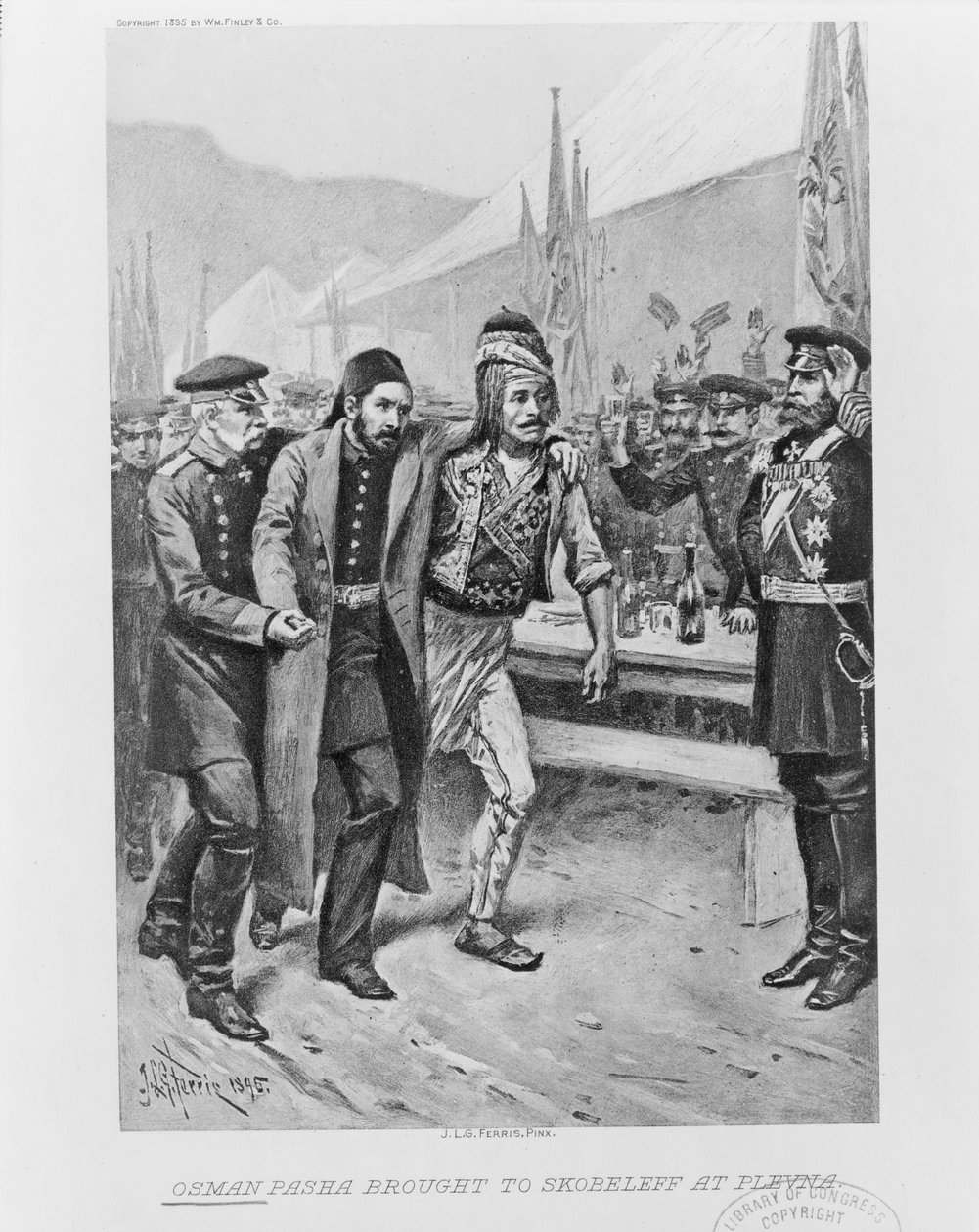 Osman Pasha bragt til Skobelev ved Plevna, ca. 1895 af Jean Leon Gerome Ferris