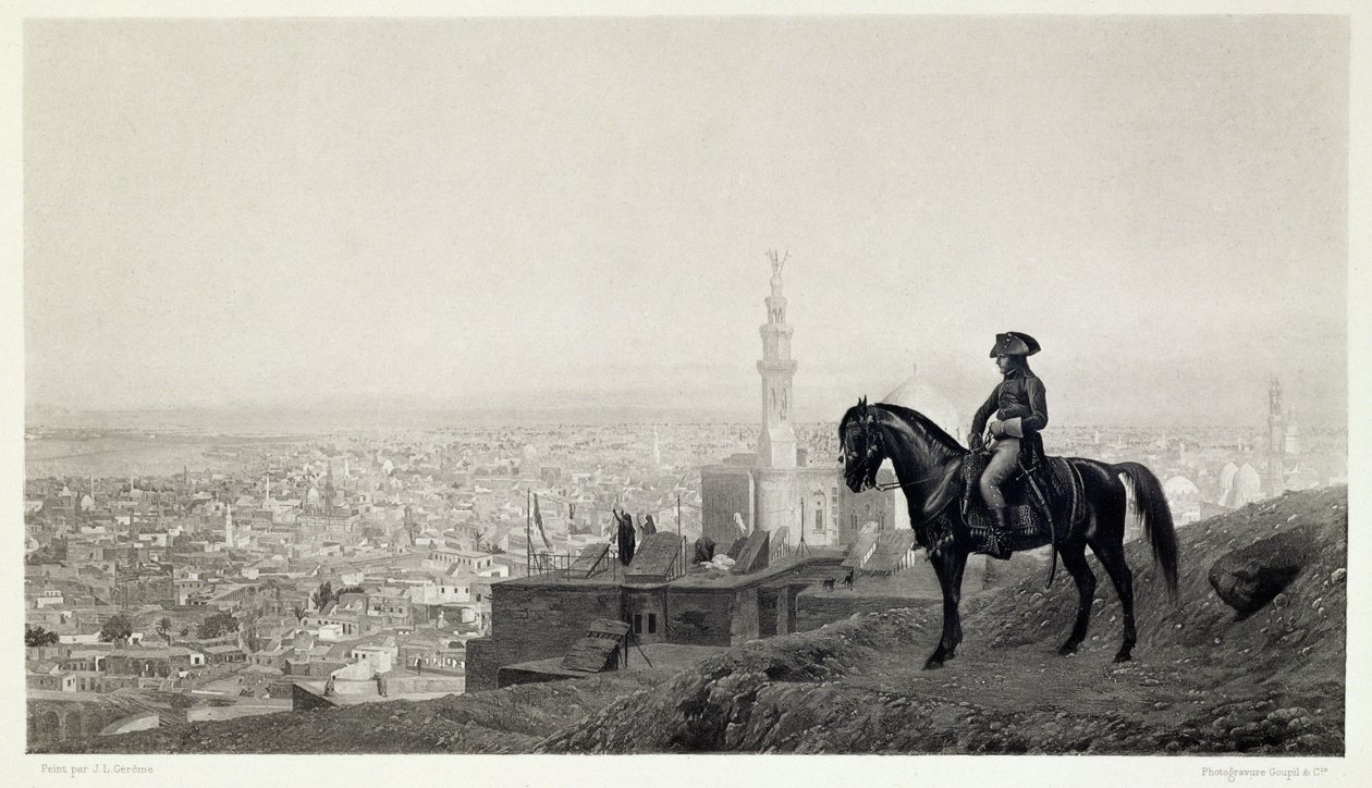 General Bonaparte i Kairo, fra en samling af værker af Jean-Leon Gerome i 100 fotogravure, 1881 (fotogravure) af Jean Leon after Gerome
