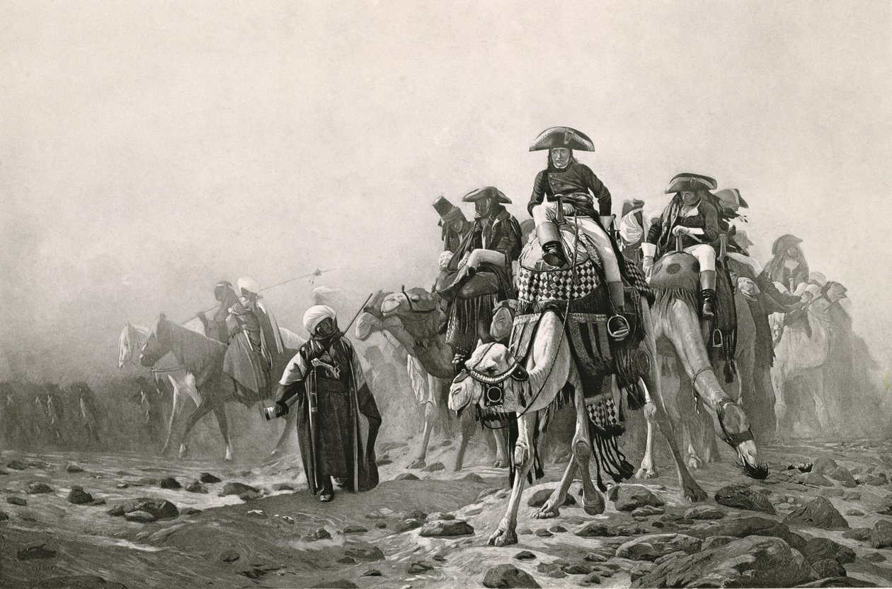 General Bonaparte i Egypten, fra en samling af værker af Jean-Leon Gerome i 100 fotogravure, 1881 (fotogravure) (se også 183490) af Jean Leon after Gerome