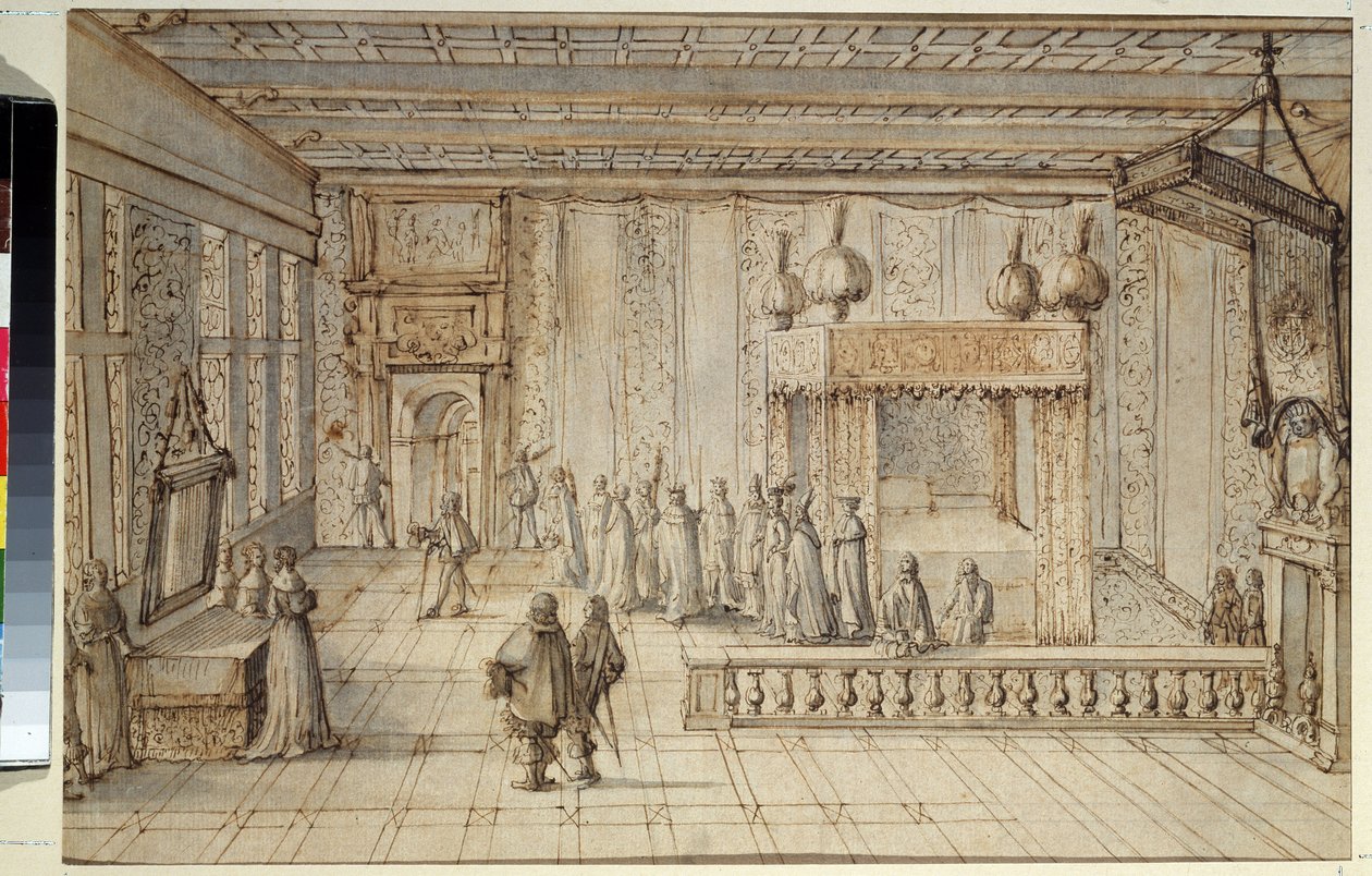 Kong Ludvig XIVs (1638-1715) soveværelse i Versailles. Kong Ludvig XIV