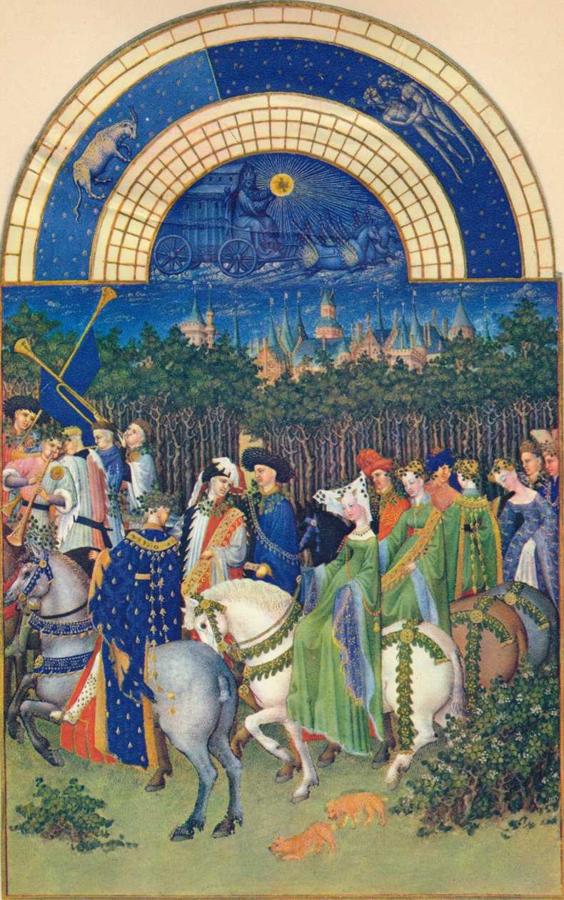 maj - byen Riom, 1400-tallet, 1939. af Jean Limbourg
