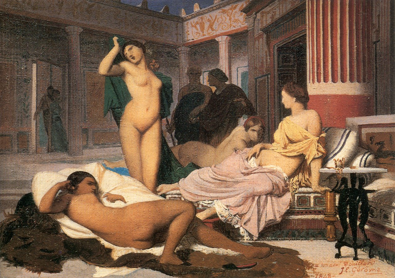 Fransk: Intérieur grec Græsk interiør


Alternativ titel: Fransk: Scène de gynécée Gynaeceum af Jean Leon Gerome