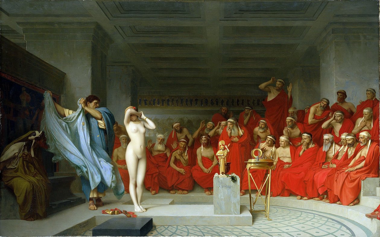 Phryne foran Areopagus. af Jean Leon Gerome