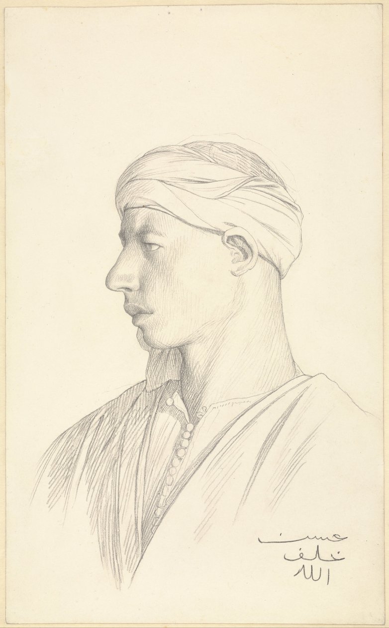 Portræt af en egyptisk Fellah af Jean Leon Gerome