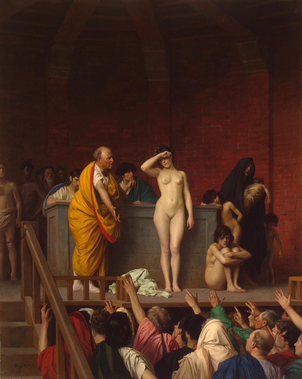 Slavemarked i det gamle Rom af Jean Leon Gerome