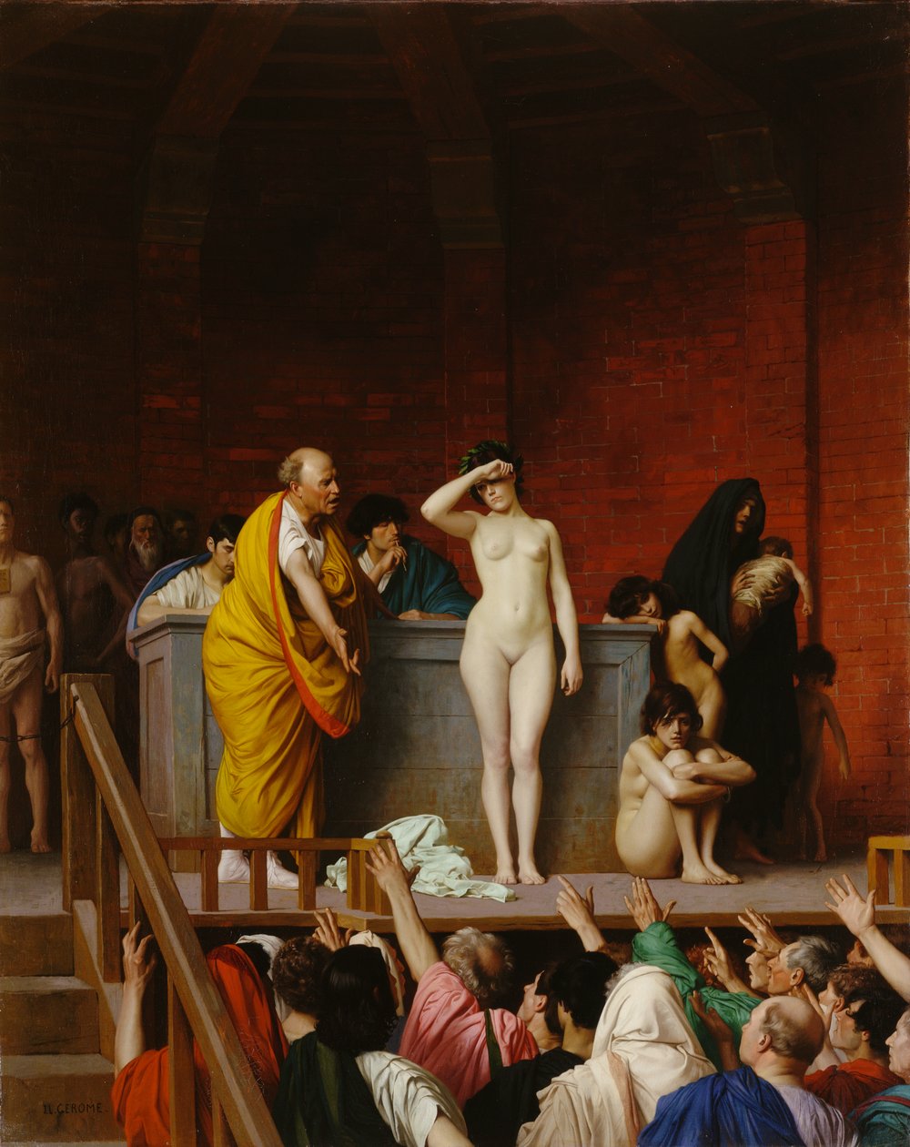 Slavemarked i det gamle Rom af Jean Leon Gerome