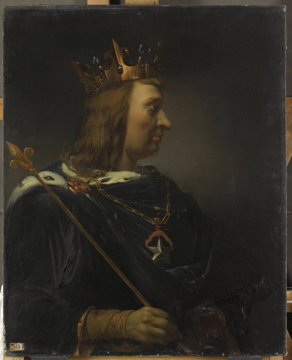 Fransk:  Jean II, dit le Bon, roi de France (1319-1364) Johannes II, kaldet den gode, konge af Frankrig (1319-1364) af Jean Leonard Lugardon