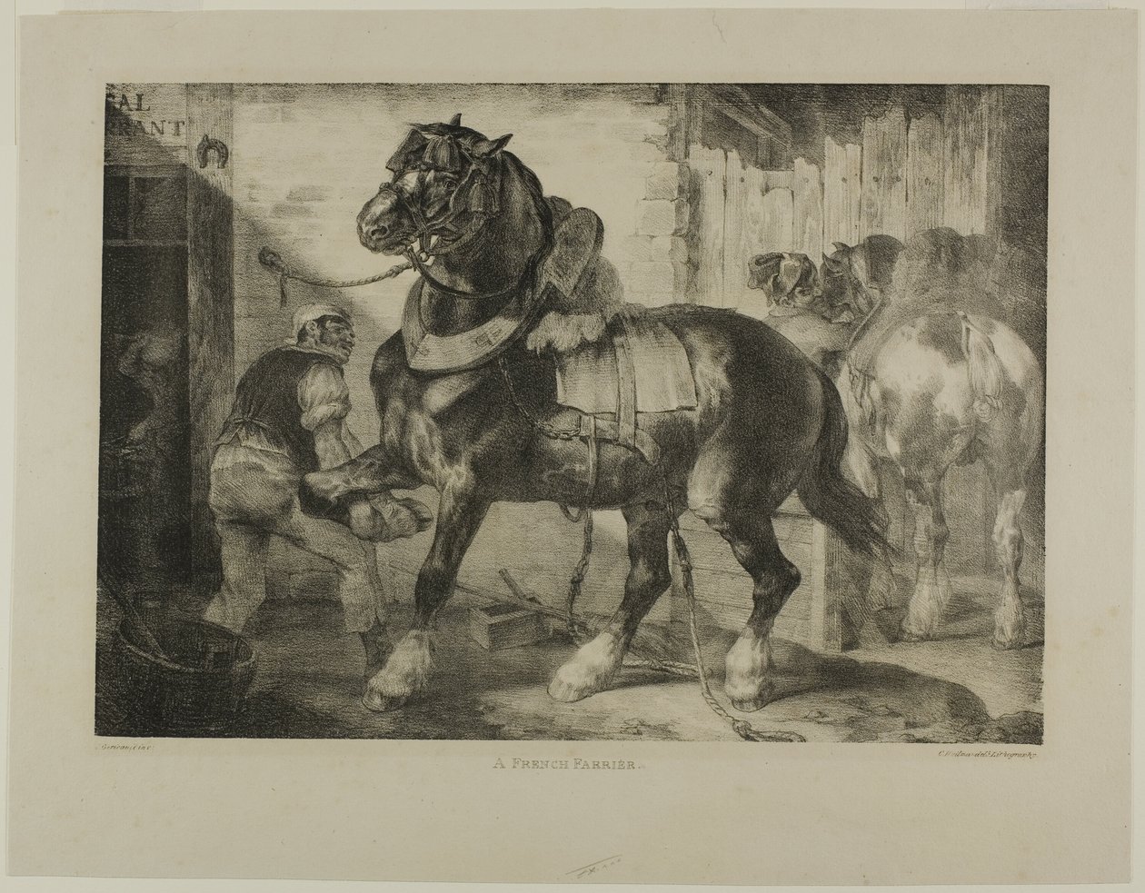 En fransk hovslager, plade 12 fra Forskellige motiver tegnet efter livet på sten af Jean Louis André Théodore Géricault