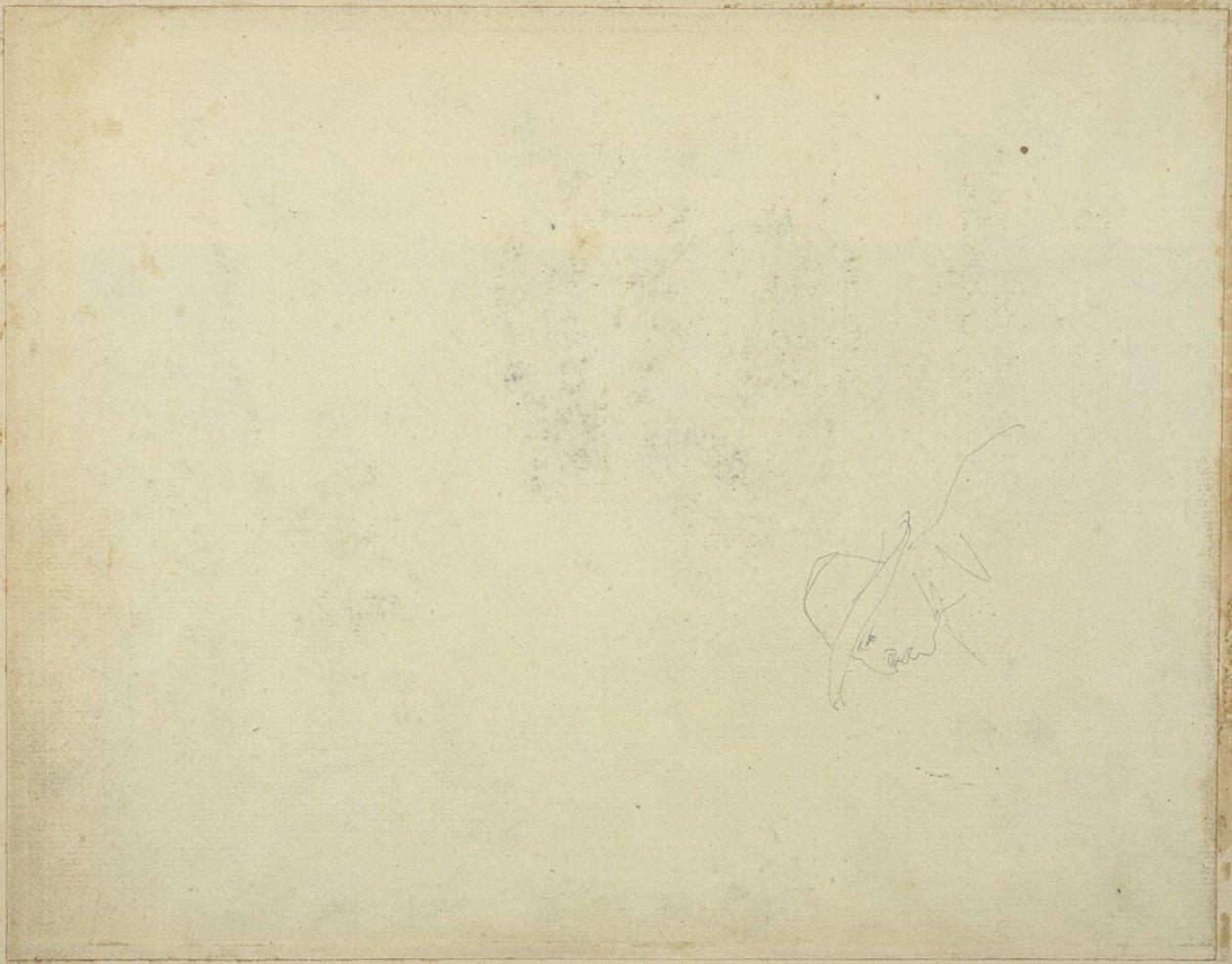 Karikatur af en mand med bredskygget hat af Jean Louis André Théodore Géricault