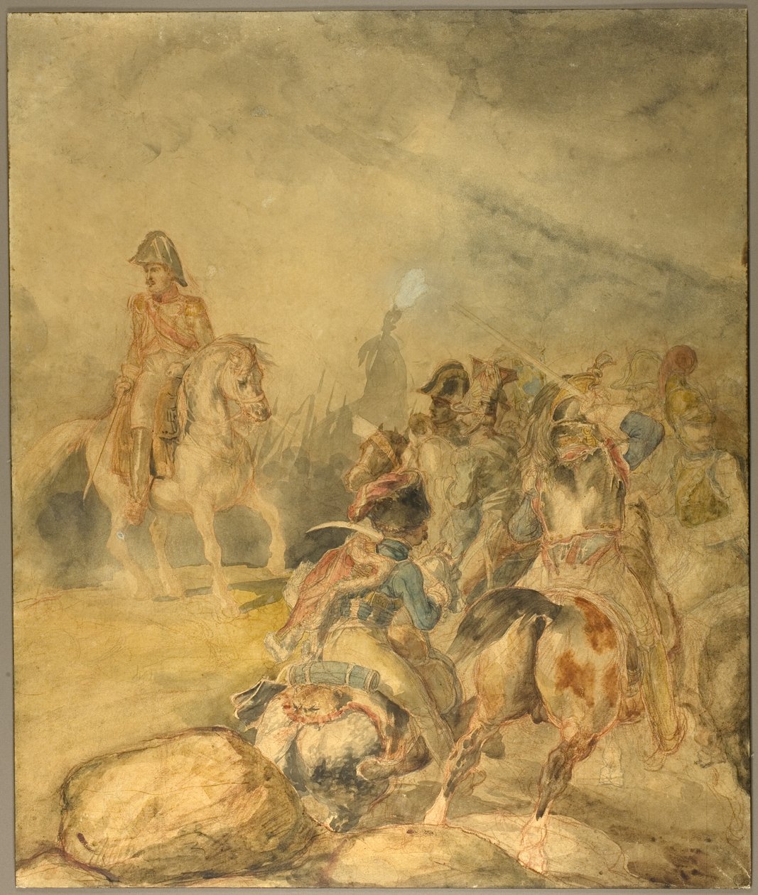 General i det første kejserrige giver sit kavaleri ordre til at angribe af Jean Louis André Théodore Géricault
