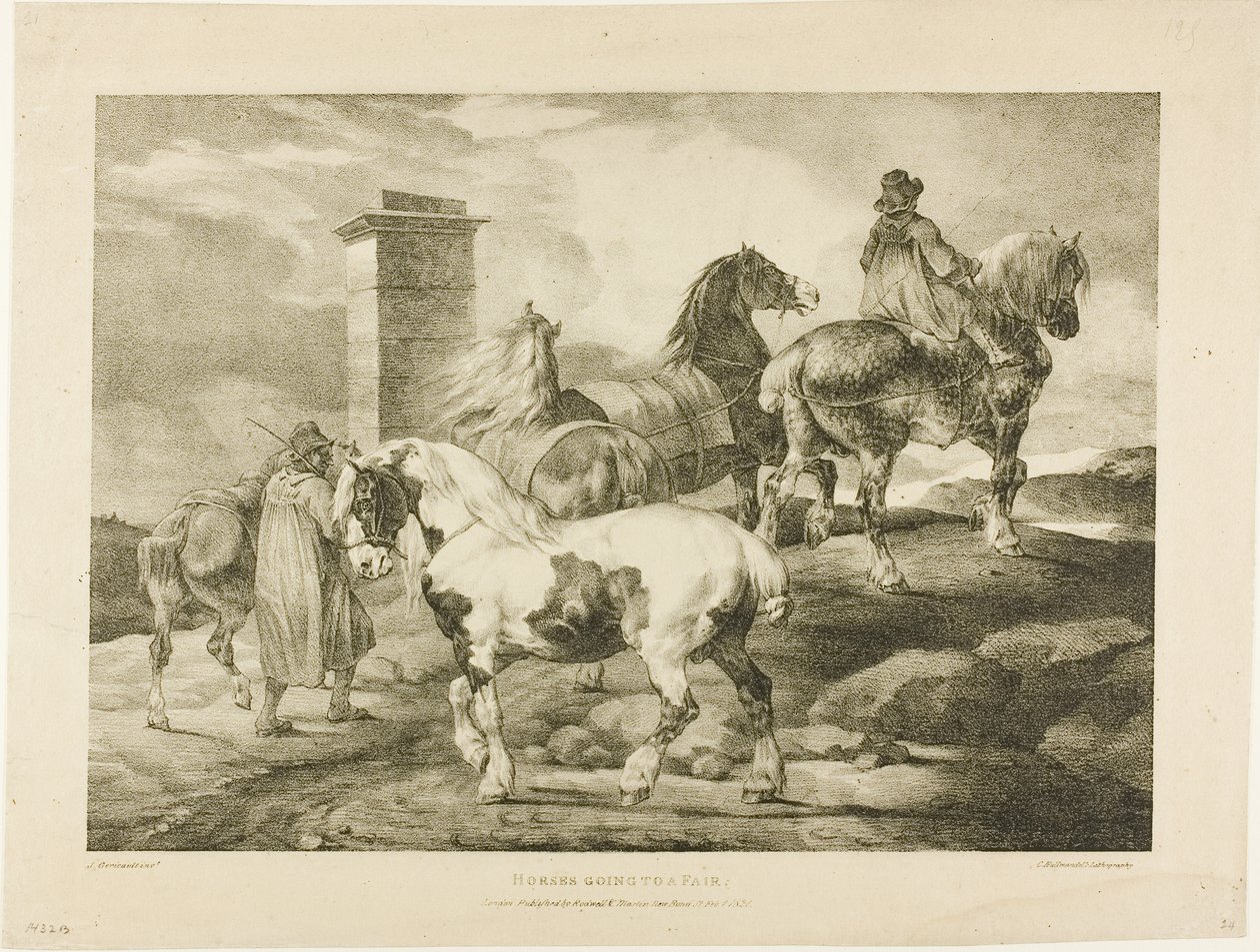 Horses Going to a Fair, plade 3 fra Various Subjects Drawn from Life on Stone af Jean Louis André Théodore Géricault