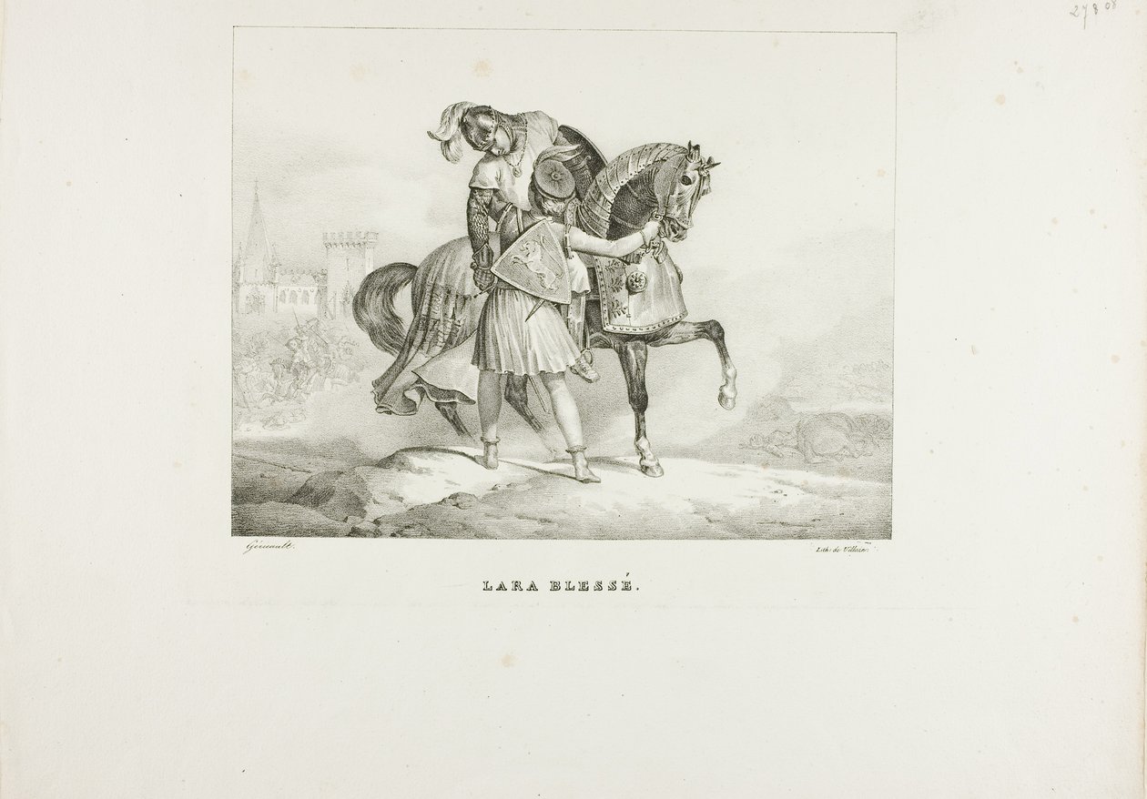 Lara såret af Jean Louis André Théodore Géricault