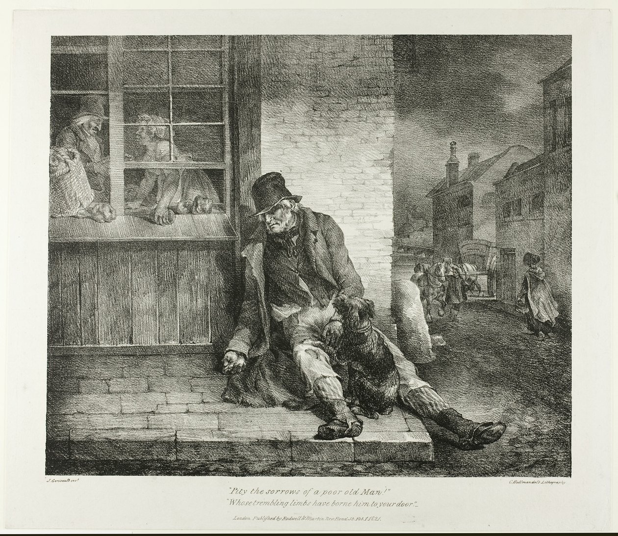 Pity the Sorrows of a Poor Old Man!... plate 2 from Various Subjects Drawn from Life on Stone af Jean Louis André Théodore Géricault