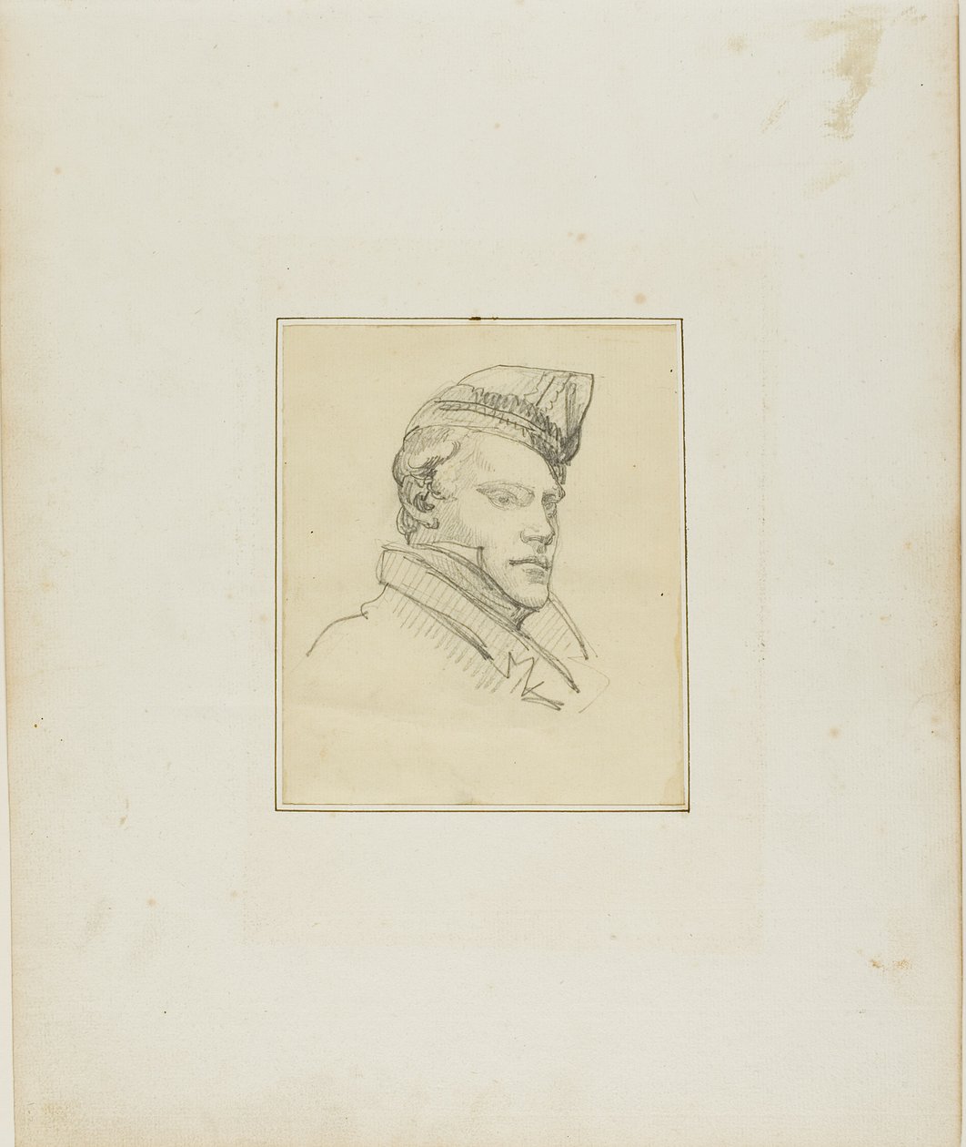 Portræt af en ung mand med militærkasket af Jean Louis André Théodore Géricault