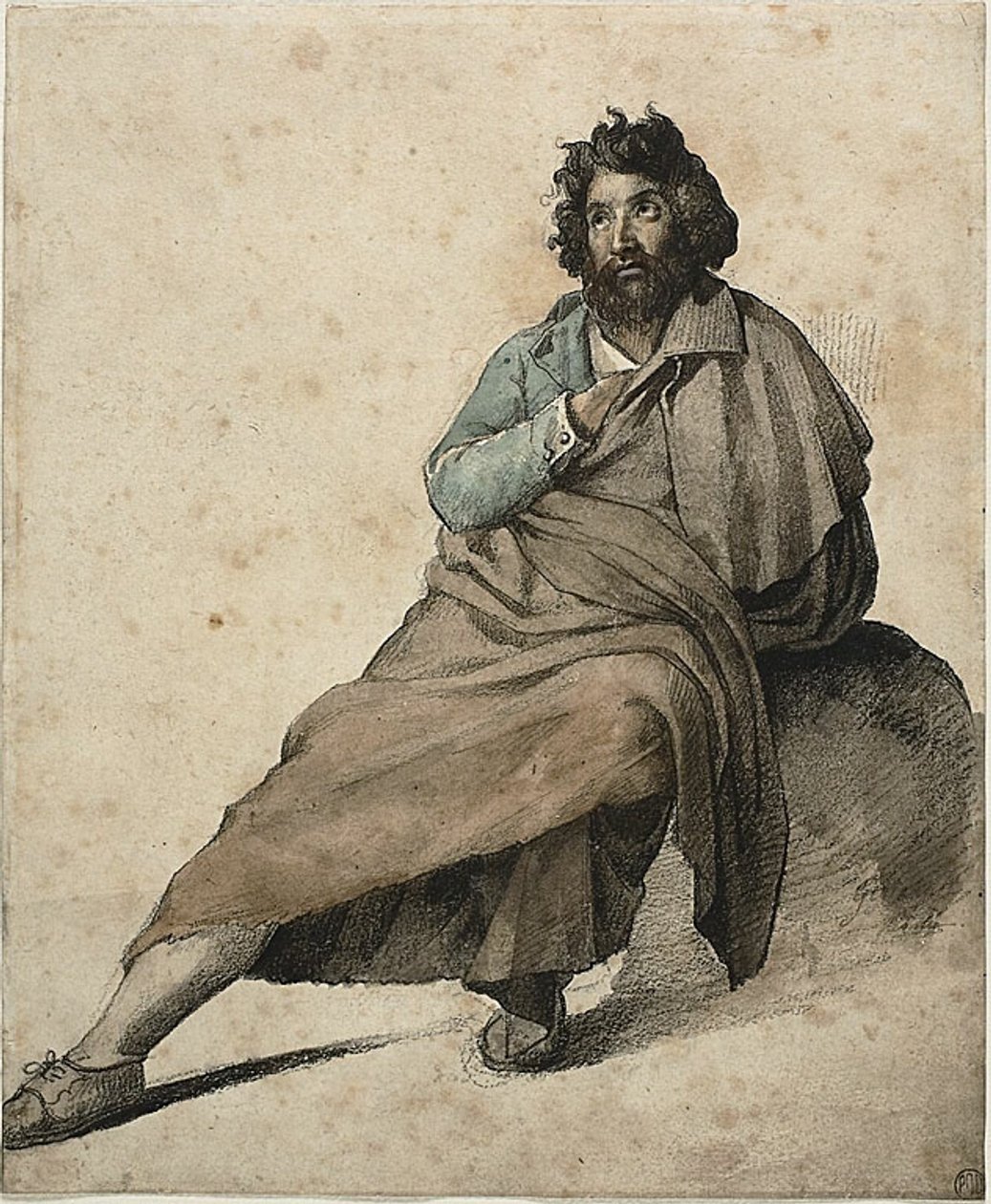 Siddende italiensk bonde af Jean Louis André Théodore Géricault