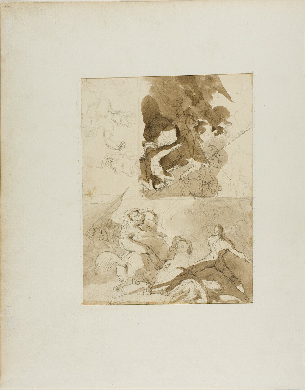 Skitser til et kavalerislag af Jean Louis André Théodore Géricault