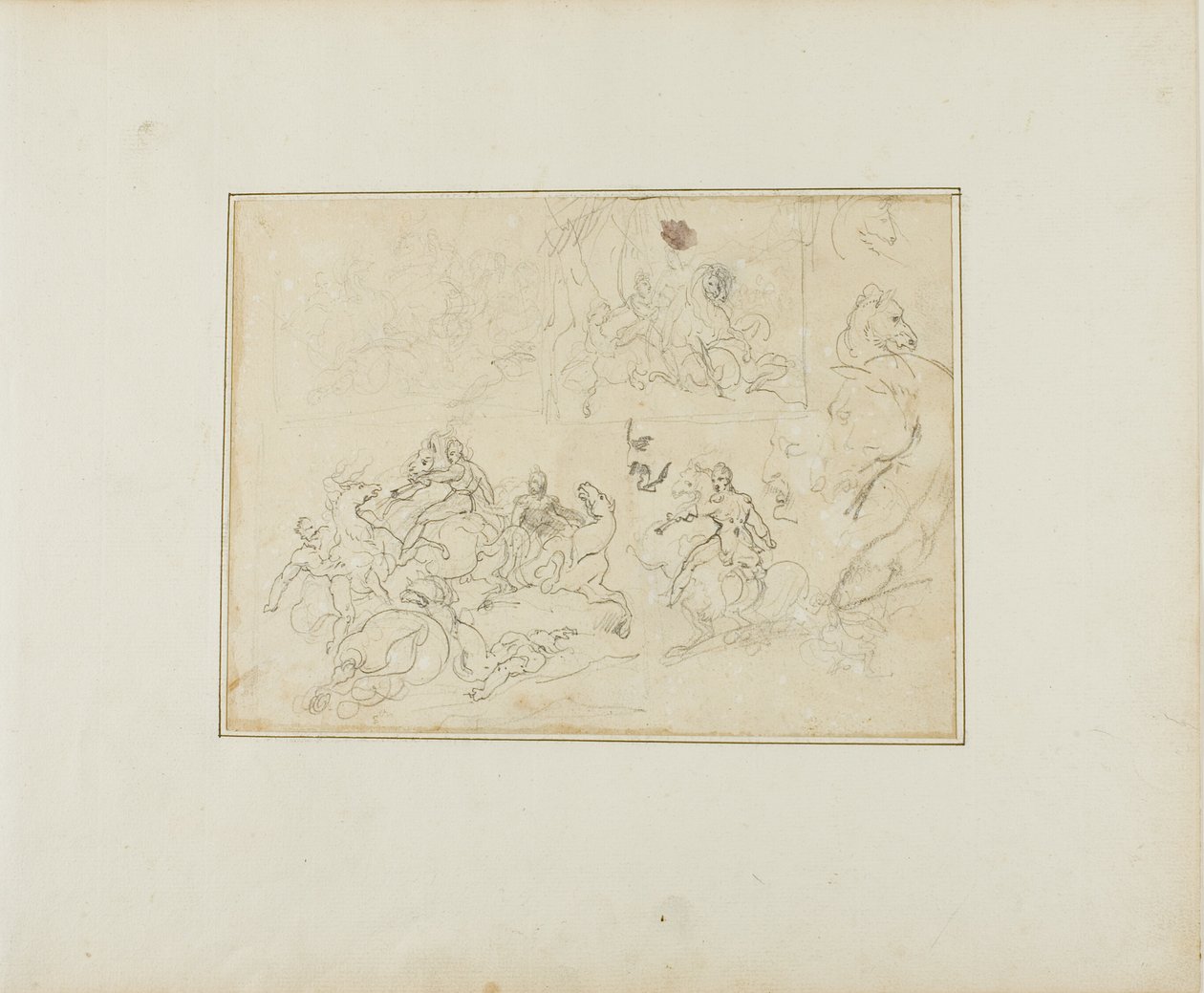 Skitser af et kavalerislag af Jean Louis André Théodore Géricault